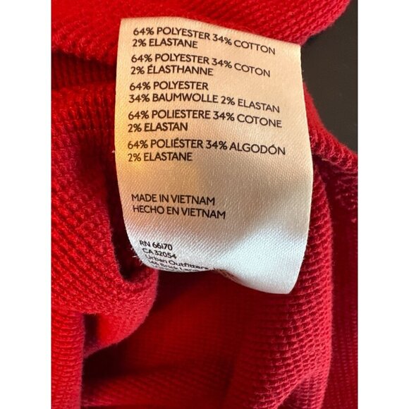 We The Free Red Ribbed Long Sleeve Cropped Boatneck Top XS - Picture 4 of 5